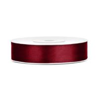 Luxe sierlint of cadeaulint - bordeaux rood - 12 mm x 25 meter - satijn