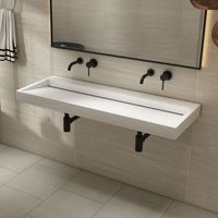 Saniclear Hoya wastafel zonder kraangat 120x45.5x11 cm solid surface wit mat Saniclear Hoya wastafel zonder kraangat 120x45.5x11 cm solid surface wit mat