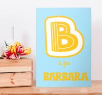 Initiaal en naamalfabet Gepersonaliseerde schilderij canvas