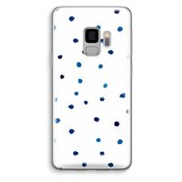 Blauwe stippen: Samsung Galaxy S9 Transparant Hoesje