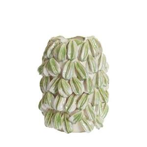 Light&living Vaas deco 35x33x47 cm CARAMBOLA keramiek crème+groen