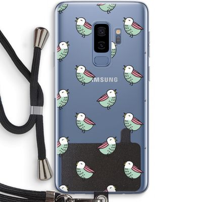 Vogeltjes: Samsung Galaxy S9 Plus Transparant Hoesje met koord