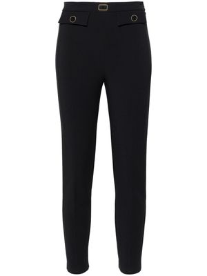 Elisabetta Franchi pantalon slim à plaque logo - Noir