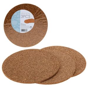 Kurken Pannenonderzetters 19.5x0.6 cm 3 Stuks