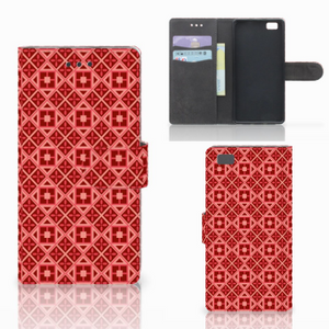 Huawei Ascend P8 Lite Telefoon Hoesje Batik Rood