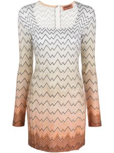 Missoni robe courte à motif zig-zag en maille intarsia - Tons neutres