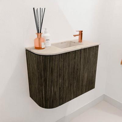 Toiletmeubel Mondiaz Joya Dlux | 51.6 cm | Meubelkleur Shadow | Faye wastafel Frappe Wasbak Rechts | 1 kraangat