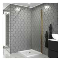 Saniclear Redro Brass douchewand 100x200 cm geborsteld messing - thumbnail