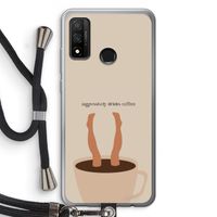 Aggressively drinks coffee: Huawei P Smart (2020) Transparant Hoesje met koord