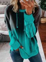 Round Neck Loosen Ombre Sweatshirt - thumbnail