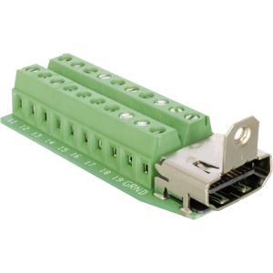 Delock 65168 HDMI-connector Bus, inbouw verticaal Aantal polen: 20 Zilver 1 stuk(s)