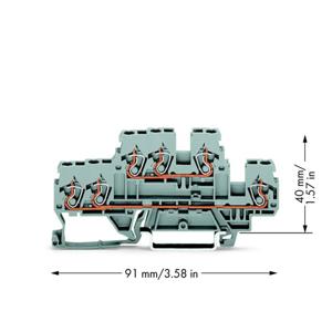 WAGO 870-531 Doorgangsklem 2-etages 5 mm Spanveer Toewijzing: L, L Grijs 50 stuk(s)