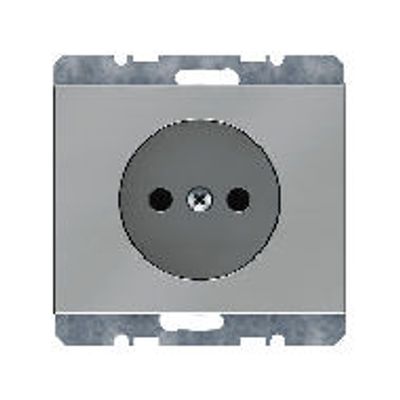 Berker K5 wandcontactdoos 1-voudig edelstaal