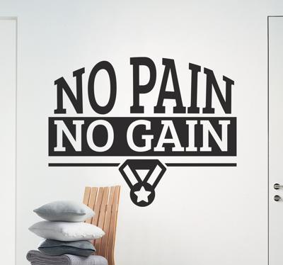 Muursticker No Pain No Gain