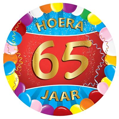 Bierviltjes 65 jaar - 50x stuks - multicolor - verjaardag/feest - feestartikelen