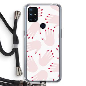 Hands pink: OnePlus Nord N10 5G Transparant Hoesje met koord