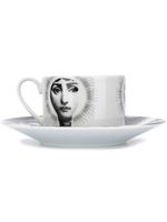 Fornasetti tasse et soucoupe à imprimé graphique - Blanc - thumbnail