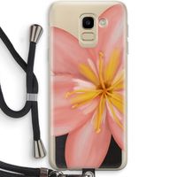 Pink Ellila Flower: Samsung Galaxy J6 (2018) Transparant Hoesje met koord