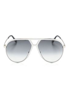 TOM FORD Eyewear lunettes de soleil Xavier à monture pilote - Argent