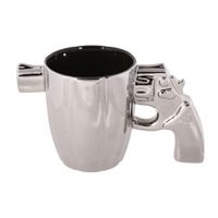 Koffiemok pistool met loper zilver   -