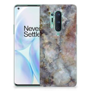 OnePlus 8 Pro TPU Siliconen Hoesje Marmer Grijs