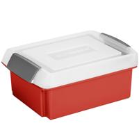 Sunware opslagbox - 17 liter - rood - 45 x 36 x 14 cm - kunststof - met hoge deksel