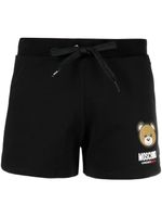 Moschino short en coton à patch logo - Noir