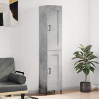Hoge kast 34,5x34x180 cm bewerkt hout betongrijs
