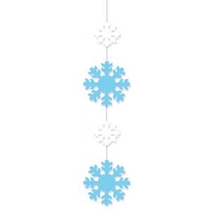 Decoratie hanger met sneeuwvlokken - 120 x 25 cm - winter thema - versiering