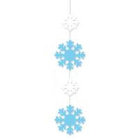 Decoratie hanger met sneeuwvlokken - 120 x 25 cm - winter thema - versiering