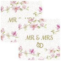 Paperdesign Servetten Huwelijk - 40x stuks - 3 laags - 33 x 33 cm - bruiloft