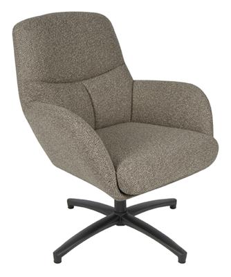 LABEL51 Draaifauteuil 'Chill Zone' Bouclé, kleur Grijs/Zwart