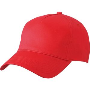 2x 5 panel baseball petten rood