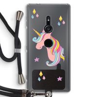 Roze eenhoorn: Sony Xperia XZ2 Transparant Hoesje met koord