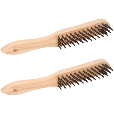 Sorex Staalborstel - 2x stuks - met 4 rijen stalen haren - 28 cm - Schoonmaakborstels - draadborstel