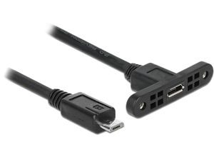 Delock 85245 Kabel USB 2.0 Micro-B female paneelmontage > USB 2.0 Micro-B male 25cm