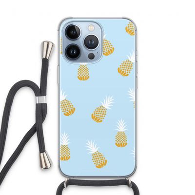 Ananasjes: iPhone 13 Pro Transparant Hoesje met koord
