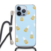 Ananasjes: iPhone 13 Pro Transparant Hoesje met koord
