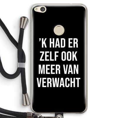 Meer verwacht - Zwart: Huawei Ascend P8 Lite (2017) Transparant Hoesje met koord