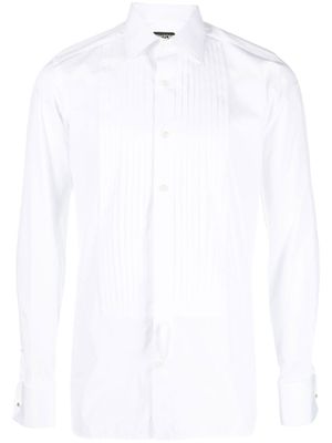 TOM FORD sweat en coton à plastron plissé - Blanc