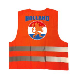 Veiligheidshesje Holland met oranje leeuw EK / WK supporter outfit voor volwassenen