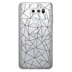 Geometrische lijnen zwart: LG V30 Transparant Hoesje