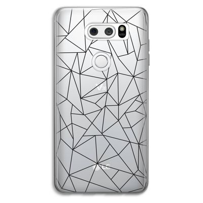 Geometrische lijnen zwart: LG V30 Transparant Hoesje