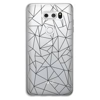 Geometrische lijnen zwart: LG V30 Transparant Hoesje