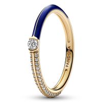Pandora Me 162528C01 Ring Pavé & Blue Dual zilver-emaille-zirconia goudkleurig-blauw-wit - thumbnail