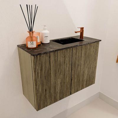 Toiletmeubel Mondiaz Joya Dlux | 60 cm | Meubelkleur Dusk | Faye wastafel Lava Wasbak Rechts | 1 kraangat