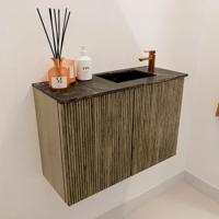 Toiletmeubel Mondiaz Joya Dlux | 60 cm | Meubelkleur Dusk | Faye wastafel Lava Wasbak Rechts | 1 kraangat