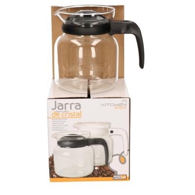 Theepot/koffiepot - deksel/handvat zwart - 0,65 L