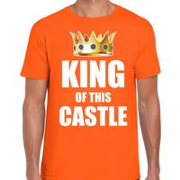 Koningsdag t-shirt King of this castle party oranje voor heren