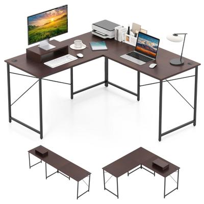 L-vormig Omkeerbaar Hoekbureau Computerbureau Bureau in Bruin